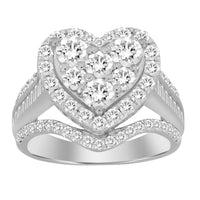 Thumbnail for LADIES RING 2 CT ROUND/BAGUETTE DIAMOND 10K WHITE GOLD