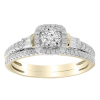 Thumbnail for LADIES BRIDAL RING SET 1/2 CT ROUND/BAGUETTE DIAMOND 10K YELLOW GOLD