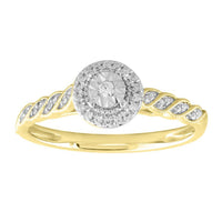 Thumbnail for LADIES RING 1/10 CT ROUND DIAMOND 10K YELLOW GOLD