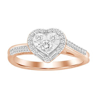 Thumbnail for LADIES RING 1/4 CT ROUND/BAGUETTE DIAMOND 10K ROSE GOLD