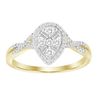 Thumbnail for LADIES RING 1/4 CT ROUND/BAGUETTE DIAMOND 10K YELLOW GOLD