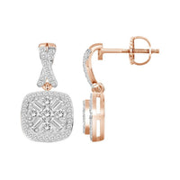 Thumbnail for LADIES EARRING 1/3 CT ROUND/BAGUETTE  DIAMOND 10K ROSE GOLD