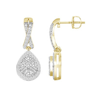 Thumbnail for LADIES EARRING 1/3 CT ROUND/BAGUETTE  DIAMOND 10K YELLOW GOLD