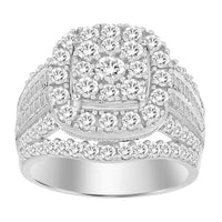 Thumbnail for LADIES RING 2 CT ROUND/BAGUETTE DIAMOND 10K WHITE GOLD