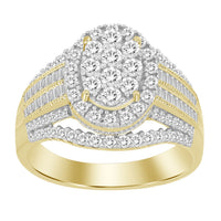 Thumbnail for LADIES RING 1 CT ROUND/BAGUETTE DIAMOND 10K YELLOW GOLD