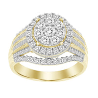 Thumbnail for LADIES RING 1 CT ROUND/BAGUETTE DIAMOND 10K YELLOW GOLD