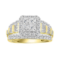 Thumbnail for LADIES RING 3 CT ROUND/BAGUETTE/PRINCESS DIAMOND 10K YELLOW GOLD