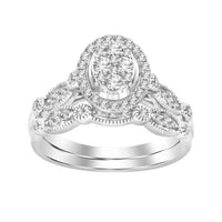 Thumbnail for LADIES BRIDAL RING 1/2 CT ROUND DIAMOND 10K WHITE GOLD