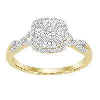 Thumbnail for LADIES RING 1/4 CT ROUND/BAGUETTE DIAMOND 10K YELLOW GOLD