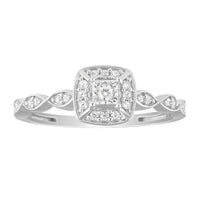 Thumbnail for LADIES RING 1/6 CT ROUND DIAMOND 10K WHITE GOLD