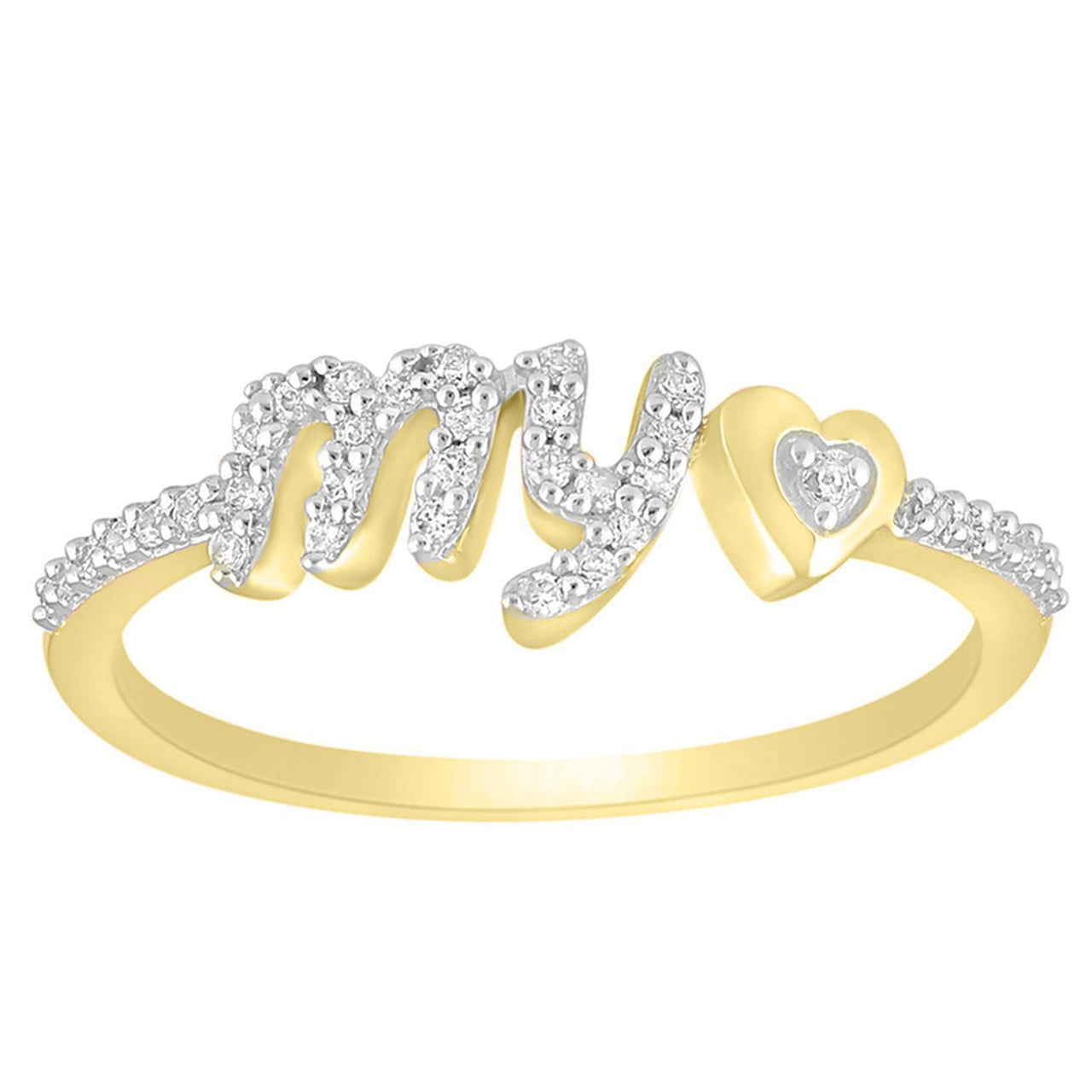 LADIES RING 1/6 CT ROUND DIAMOND 10K YELLOW GOLD