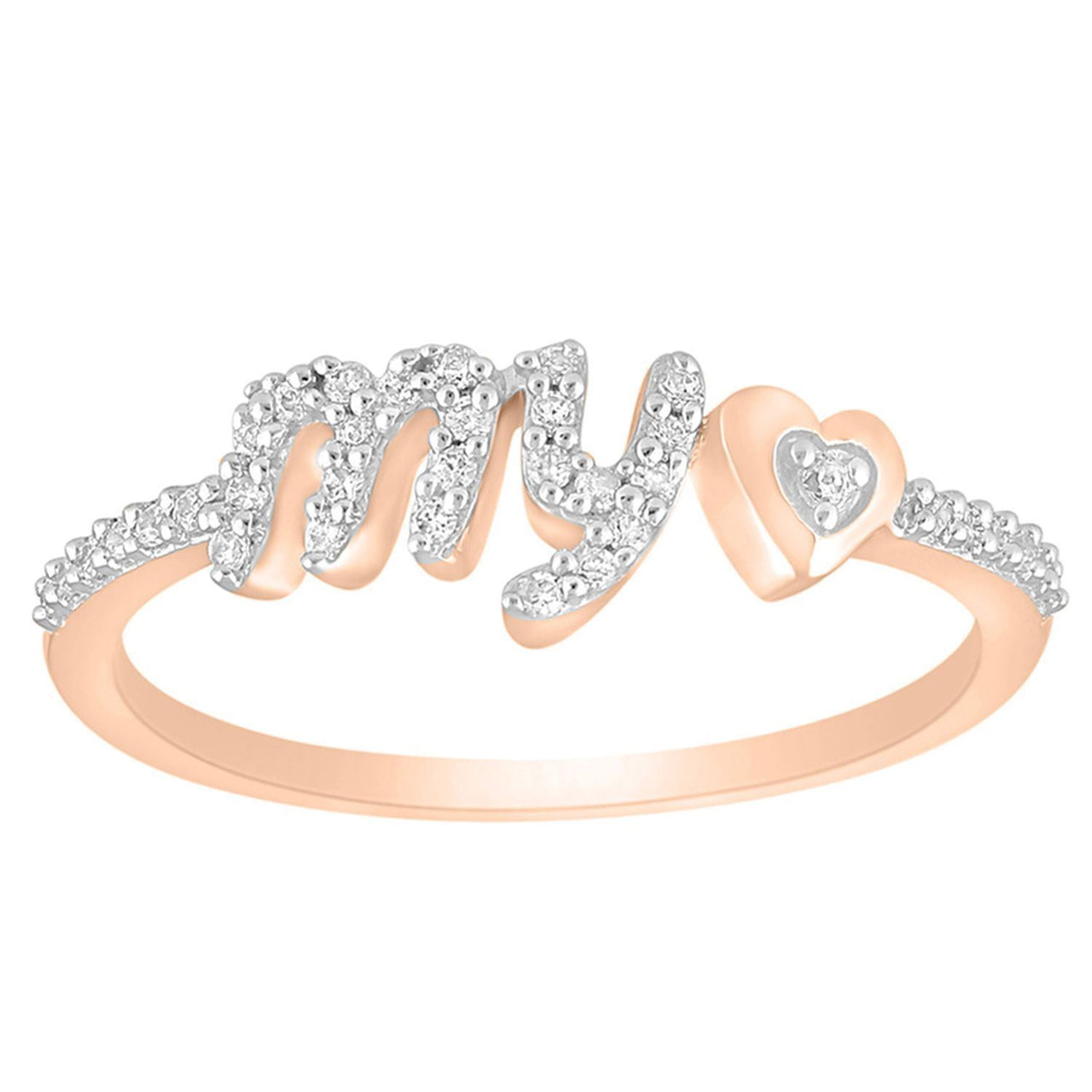LADIES RING 1/6 CT ROUND DIAMOND 10K ROSE GOLD