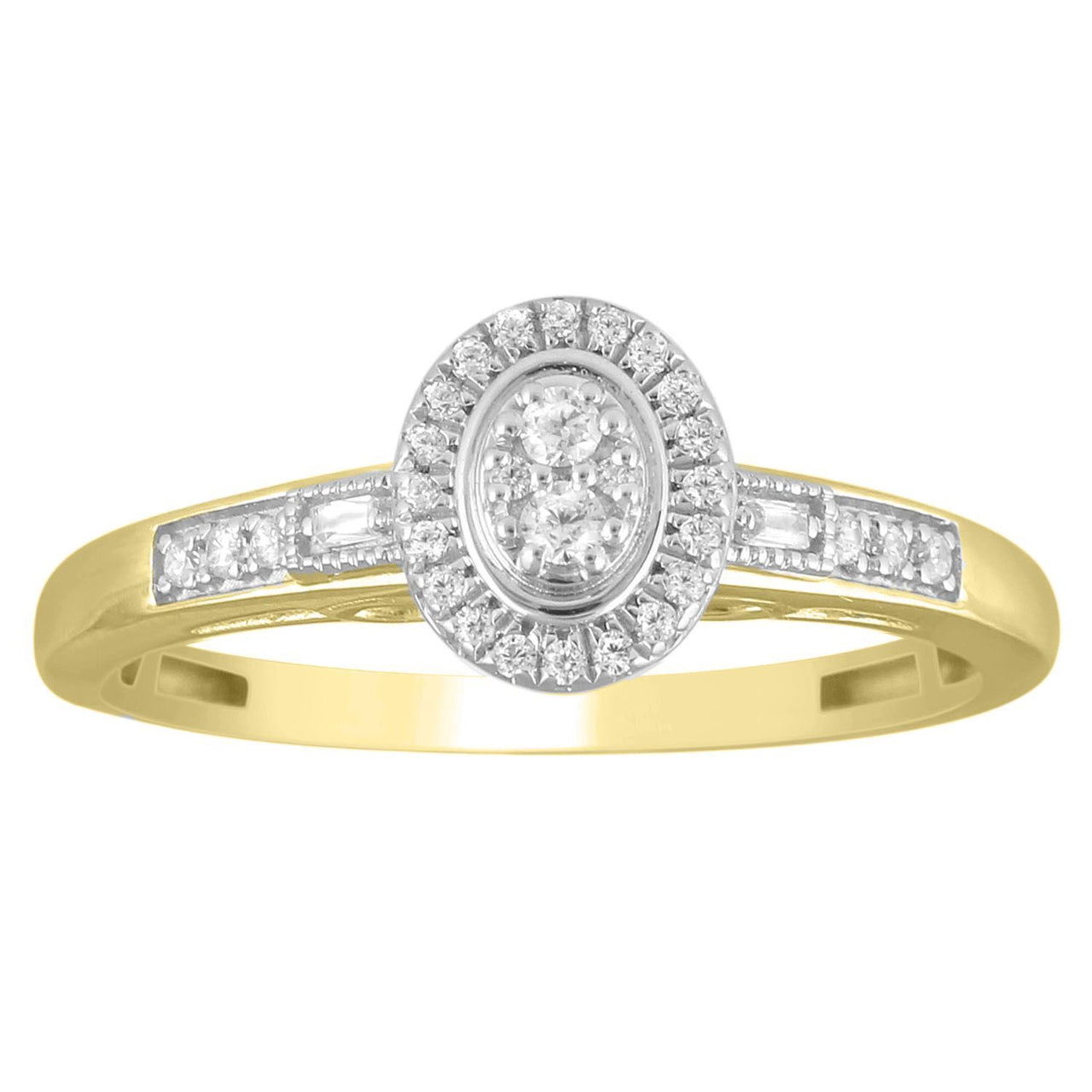LADIES RING 1/6 CT ROUND DIAMOND 10K YELLOW GOLD