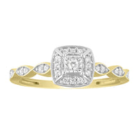 Thumbnail for LADIES RING 1/6 CT ROUND DIAMOND 10K YELLOW GOLD