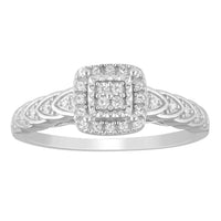 Thumbnail for LADIES RING 1/10 CT ROUND DIAMOND 10K WHITE GOLD