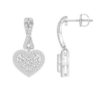 Thumbnail for LADIES EARRING 1/3 CT ROUND/BAGUETTE DIAMOND 10K WHITE GOLD