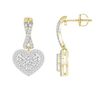 Thumbnail for LADIES EARRING 1/3 CT ROUND/BAGUETTE DIAMOND 10K YELLOW GOLD