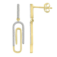 Thumbnail for LADIES EARRING 1/4 CT ROUND DIAMOND 10K YELLOW GOLD