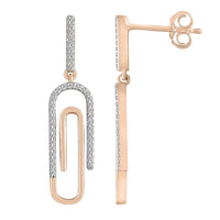 Thumbnail for LADIES EARRING 1/4 CT ROUND DIAMOND 10K ROSE GOLD