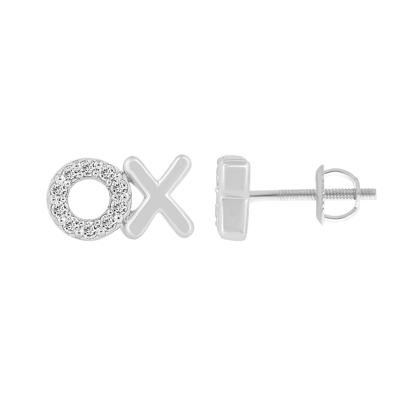 LADIES EARRING 1/6 CT ROUND DIAMOND 10K WHITE GOLD