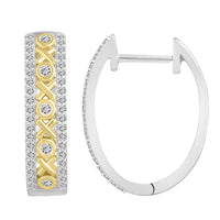 Thumbnail for LADIES EARRING 1/2 CT ROUND DIAMOND 10K WHITE/YELLOW GOLD