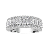 Thumbnail for LADIES RING 1 CT ROUND/BAGUETTE DIAMOND 14K WHITE GOLD
