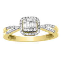 Thumbnail for LADIES RING 1/3 CT ROUND DIAMOND 10K YELLOW GOLD