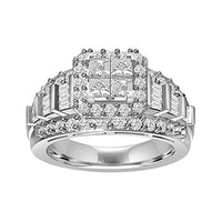 Thumbnail for LADIES TRIO SET 2 CT ROUND/BAGUETTE/PRINCESS DIAMOND 10K WHITE GOLD