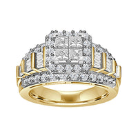 Thumbnail for LADIES TRIO SET 2 CT ROUND/BAGUETTE/PRINCESS DIAMOND 10K YELLOW GOLD