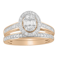 Thumbnail for LADIES RING 1/2 CT ROUND/BAGUETTE DIAMOND 14K ROSE GOLD