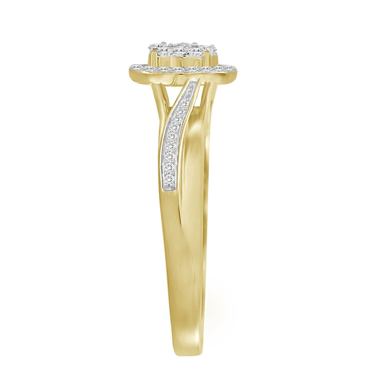 LADIES RING 1/4 CT ROUND DIAMOND 10KYELLOW GOLD