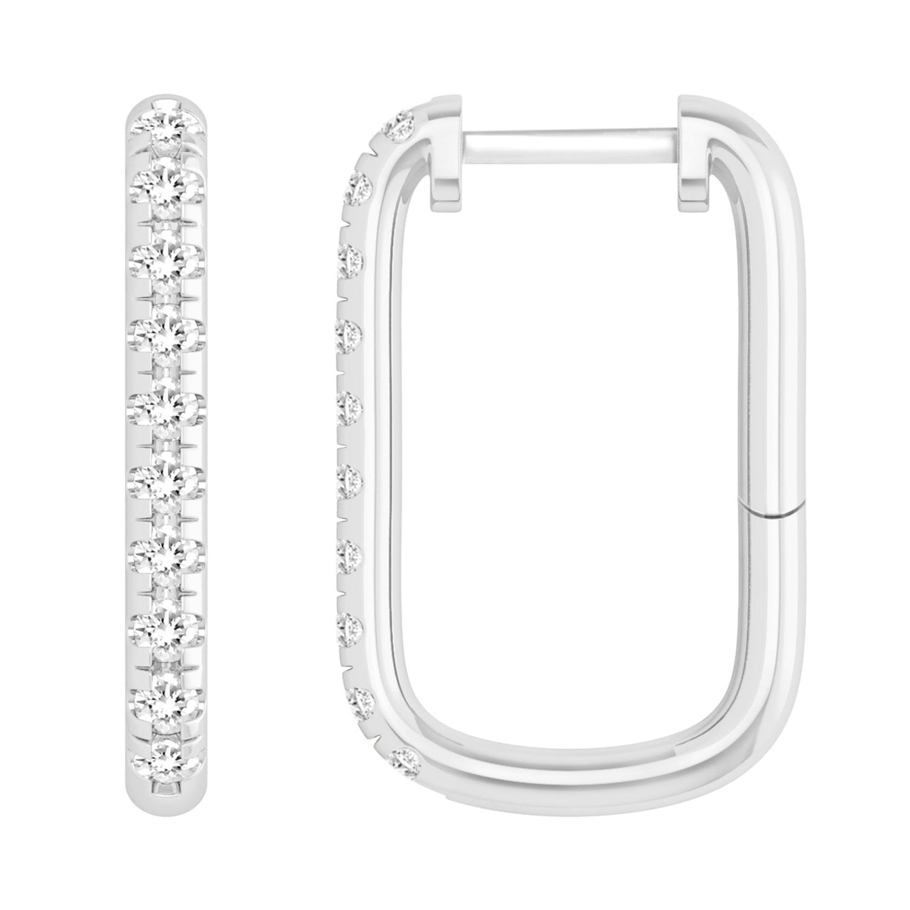 LADIES EARRING 1/2 CT ROUND DIAMOND 10K WHITE GOLD