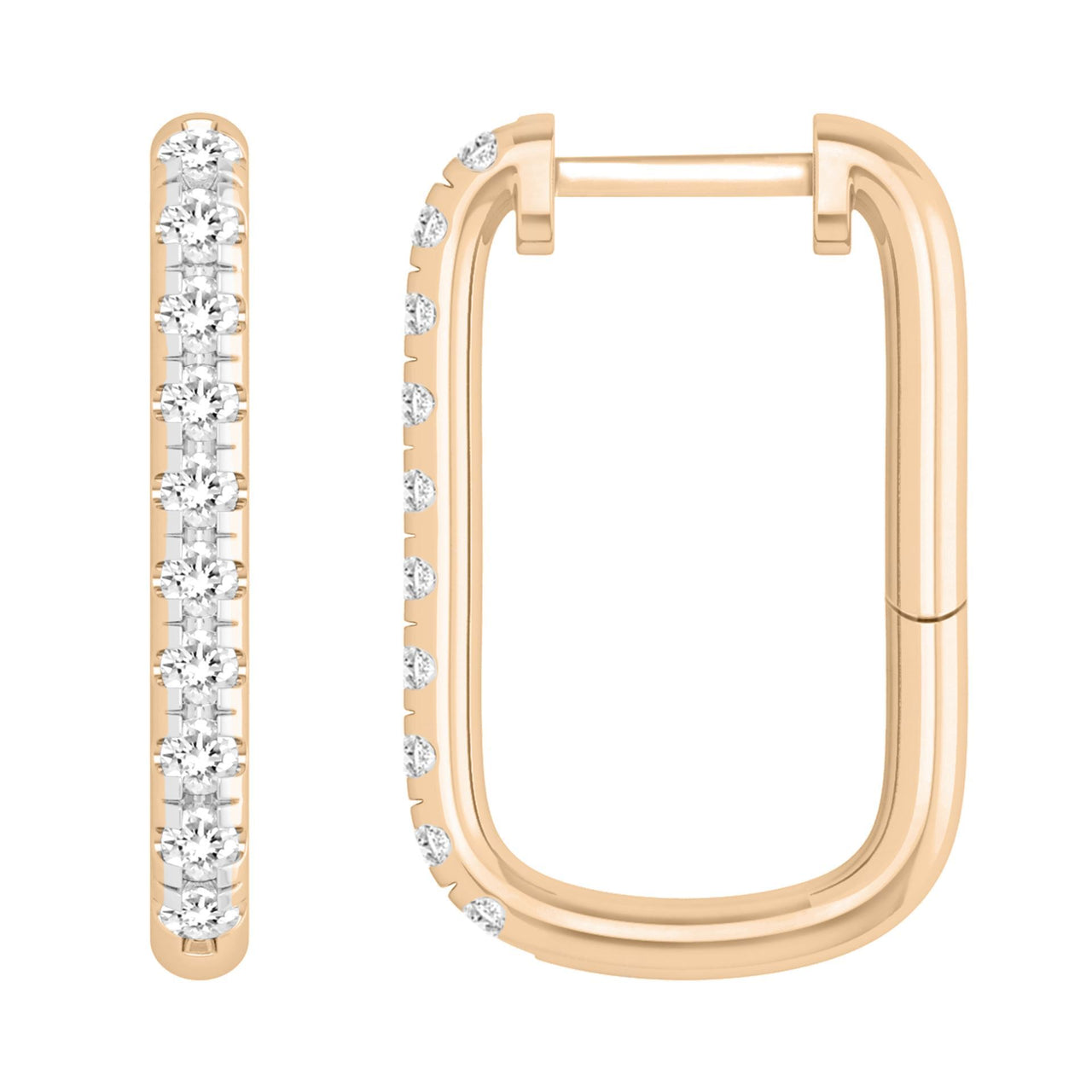 LADIES EARRING 1/2 CT ROUND DIAMOND 10K ROSE GOLD