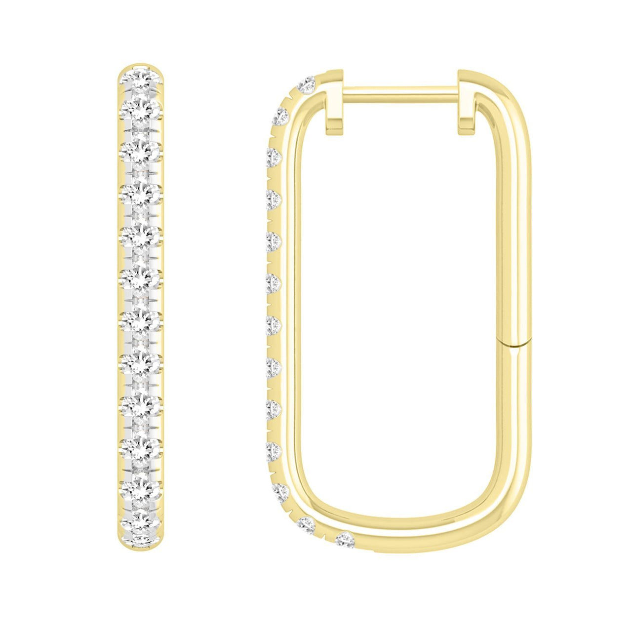 LADIES EARRING 1 CT ROUND DIAMOND 10K YELLOW GOLD