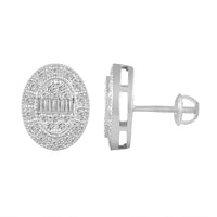 Thumbnail for LADIES EARRING 1/2 CT ROUND/BAGUETTE DIAMOND 10K WHITE GOLD