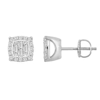 Thumbnail for LADIES EARRING 1/6 CT ROUND/BAGUETTE DIAMOND 10K WHITE GOLD