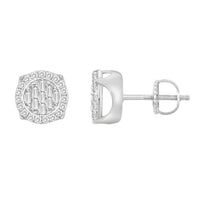 Thumbnail for LADIES EARRING 1/4 CT ROUND/BAGUETTE DIAMOND 10K WHITE GOLD