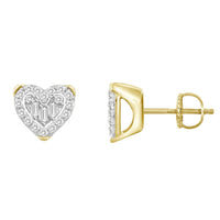 Thumbnail for LADIES EARRING 1/6 CT ROUND/BAGUETTE DIAMOND 10K YELLOW GOLD