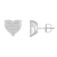 Thumbnail for LADIES EARRING 1/3 CT ROUND/BAGUETTE DIAMOND 10K WHITE GOLD