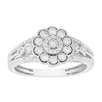 Thumbnail for LADIES RING 1/4 CT ROUND DIAMOND 10K WHITE GOLD