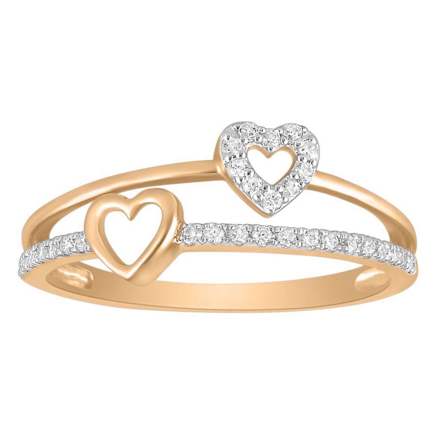 LADIES RING 1/6 CT ROUND DIAMOND 10K ROSE GOLD