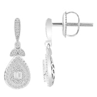 Thumbnail for LADIES EARRING 1/4 CT ROUND DIAMOND 10K WHITE GOLD