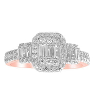 Thumbnail for LADIES RING 3/4 CT ROUND/BAGUETTE DIAMOND 14K ROSE GOLD