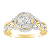 Thumbnail for LADIES RING 1/2 CT ROUND DIAMOND 10K YELLOW GOLD