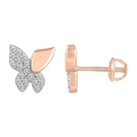 Thumbnail for LADIES EARRING 1/5 CT ROUND DIAMOND 10K ROSE GOLD