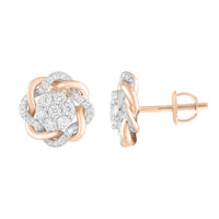 Thumbnail for LADIES EARRING 1/2 CT ROUND DIAMOND 10K ROSE GOLD