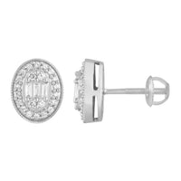 Thumbnail for LADIES EARRING 1/3 CT ROUND/BAGUETTE DIAMOND 10K WHITE GOLD