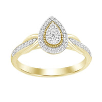 Thumbnail for LADIES RING 1/4 CT ROUND DIAMOND 10K YELLOW GOLD