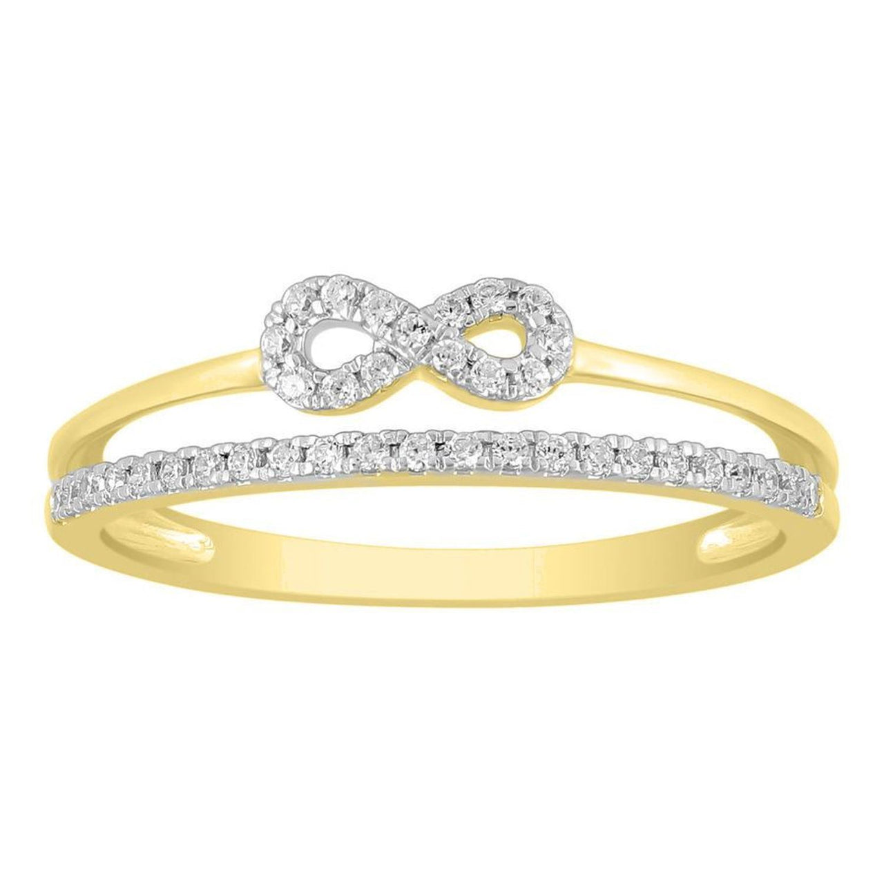 LADIES RING 1/6 CT ROUND DIAMOND 10K YELLOW GOLD