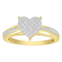 Thumbnail for LADIES RING 1/4 CT ROUND DIAMOND 10K YELLOW GOLD